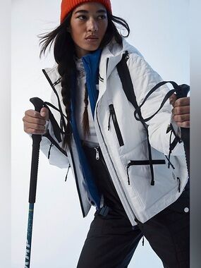 Free People All Prepped Ski Snow Jacket Winter Coat White Outdoor
